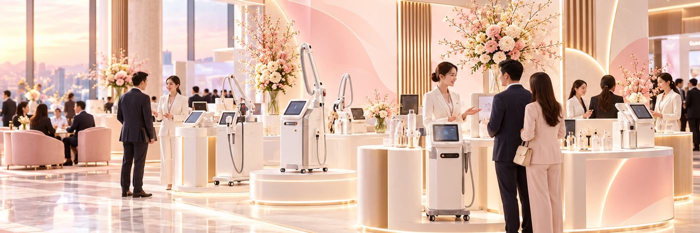 Aesthetic device exhibition at a medical congress